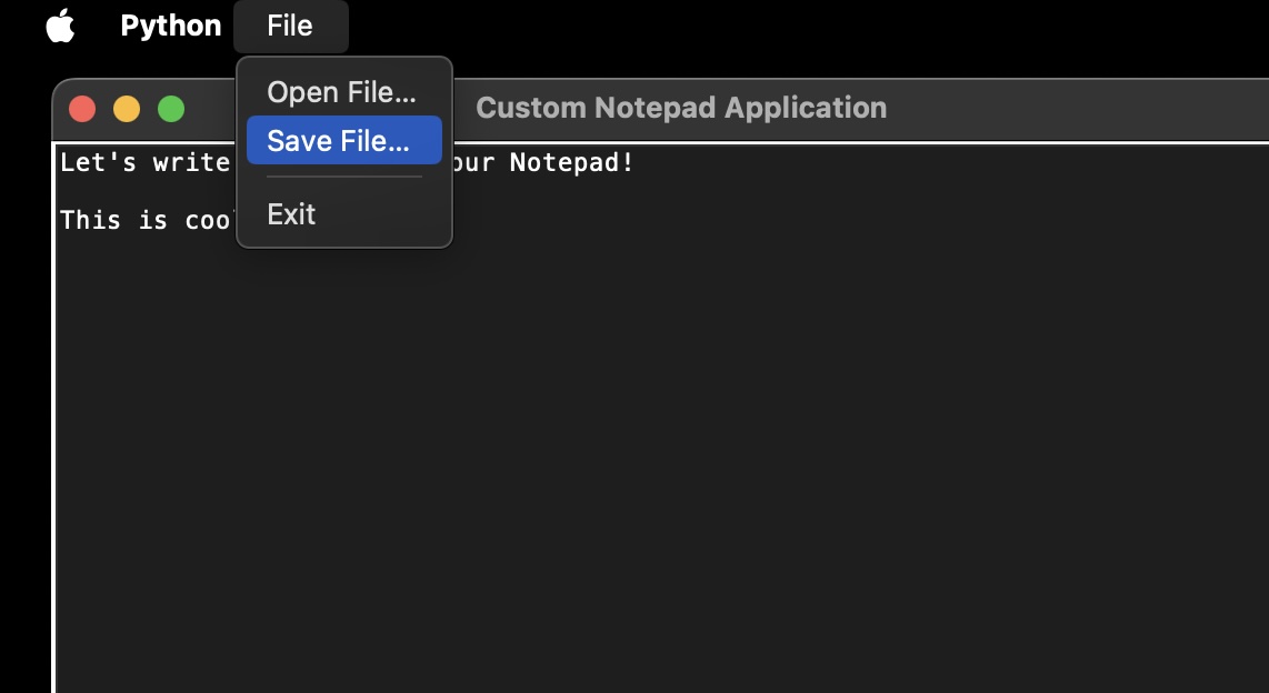 Save file option